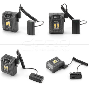 CGPro NP-F970/550 D-Tap Dummy Battery DC Coupler w/ Reverse Polarity Protection