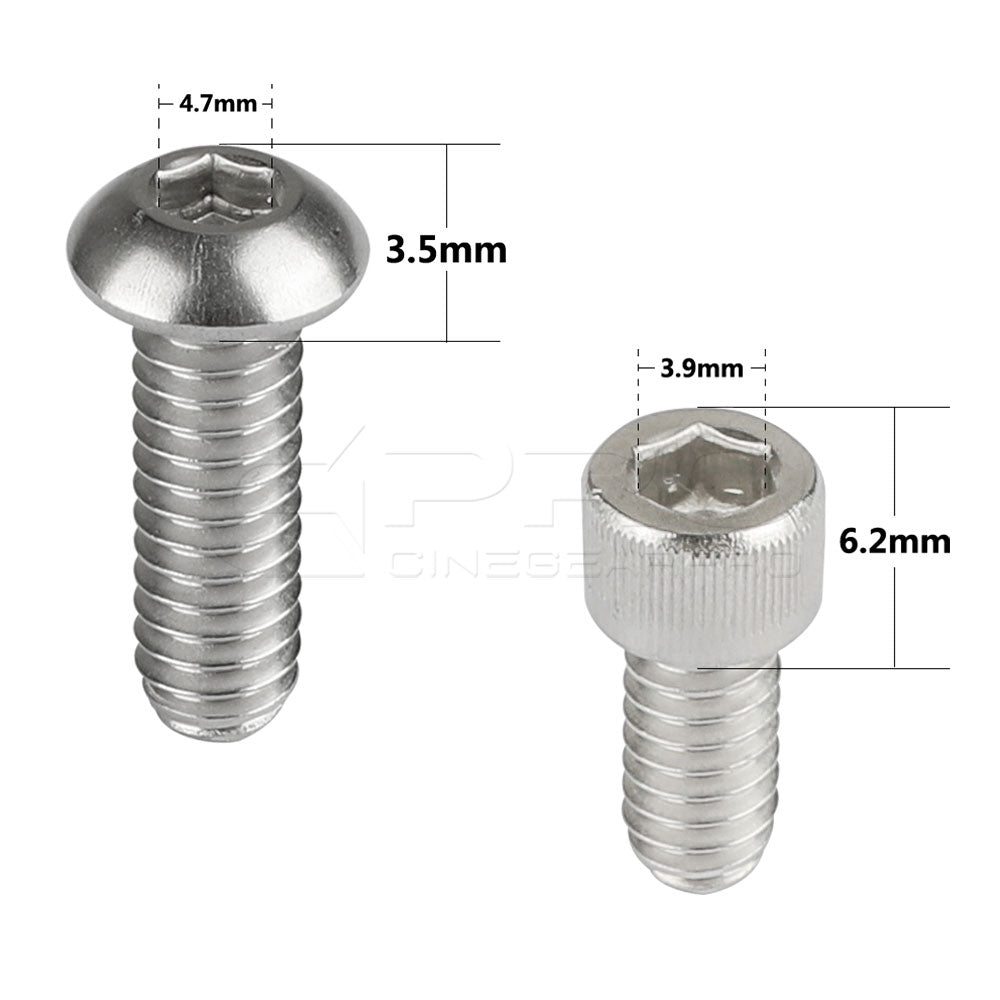 CGPro 1/4"-20 Stainless Steel Hex Screw Multiple Types Screw - CINEGEARPRO