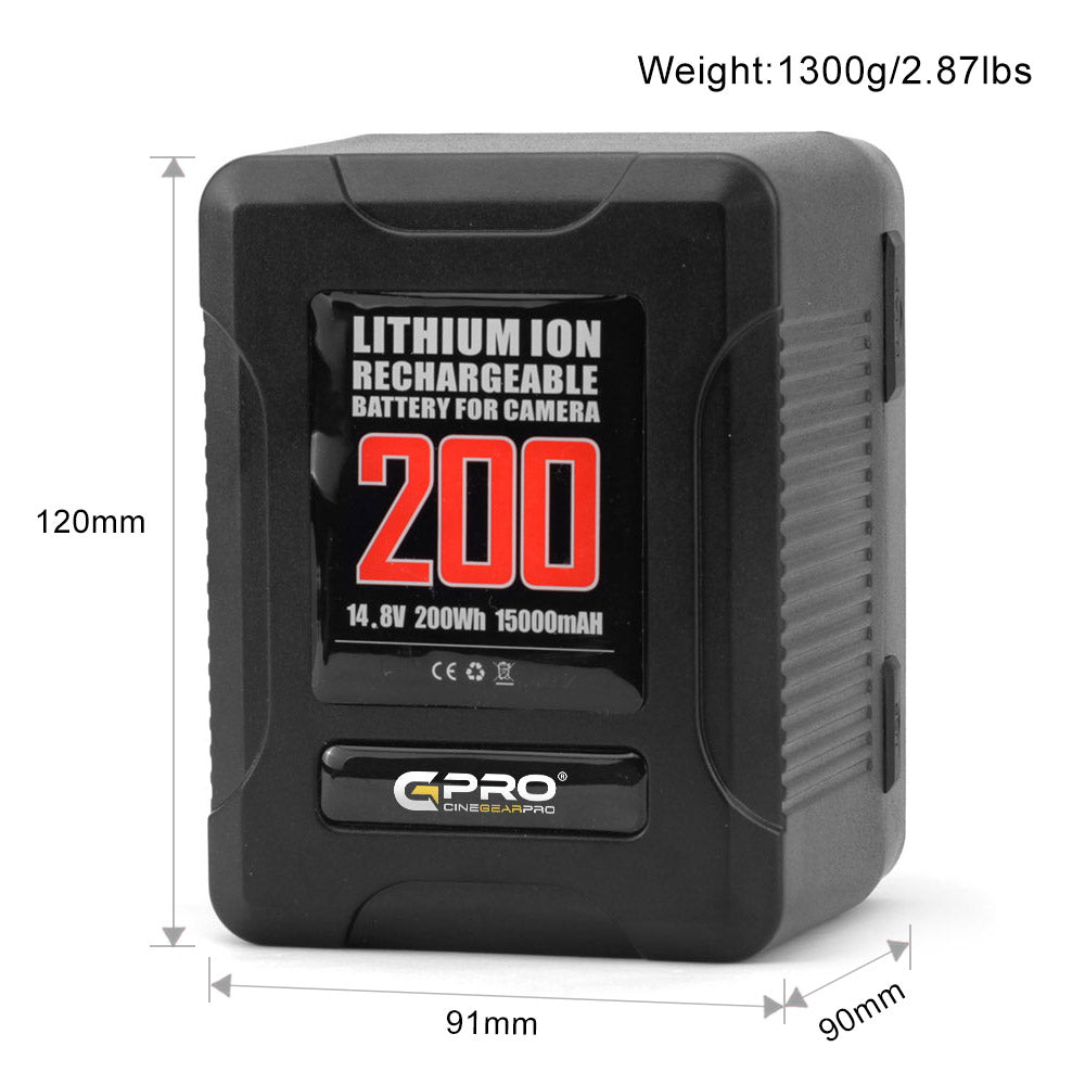 CGPro Ultra Small Size Mini V-Lock Li-Ion V-Mount Battery w/ USB Output (98-270Wh) Battery - CINEGEARPRO