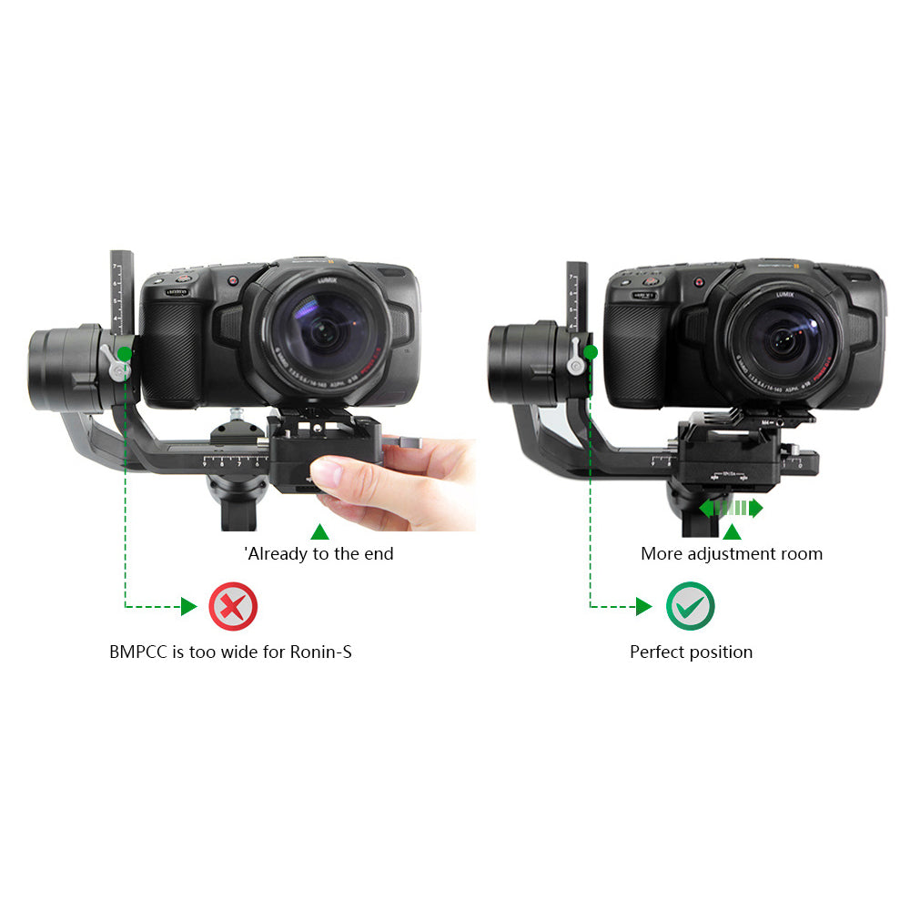 LanParte Offset Camera Plate for Ronin-S for BMPCC 4K Plate - CINEGEARPRO