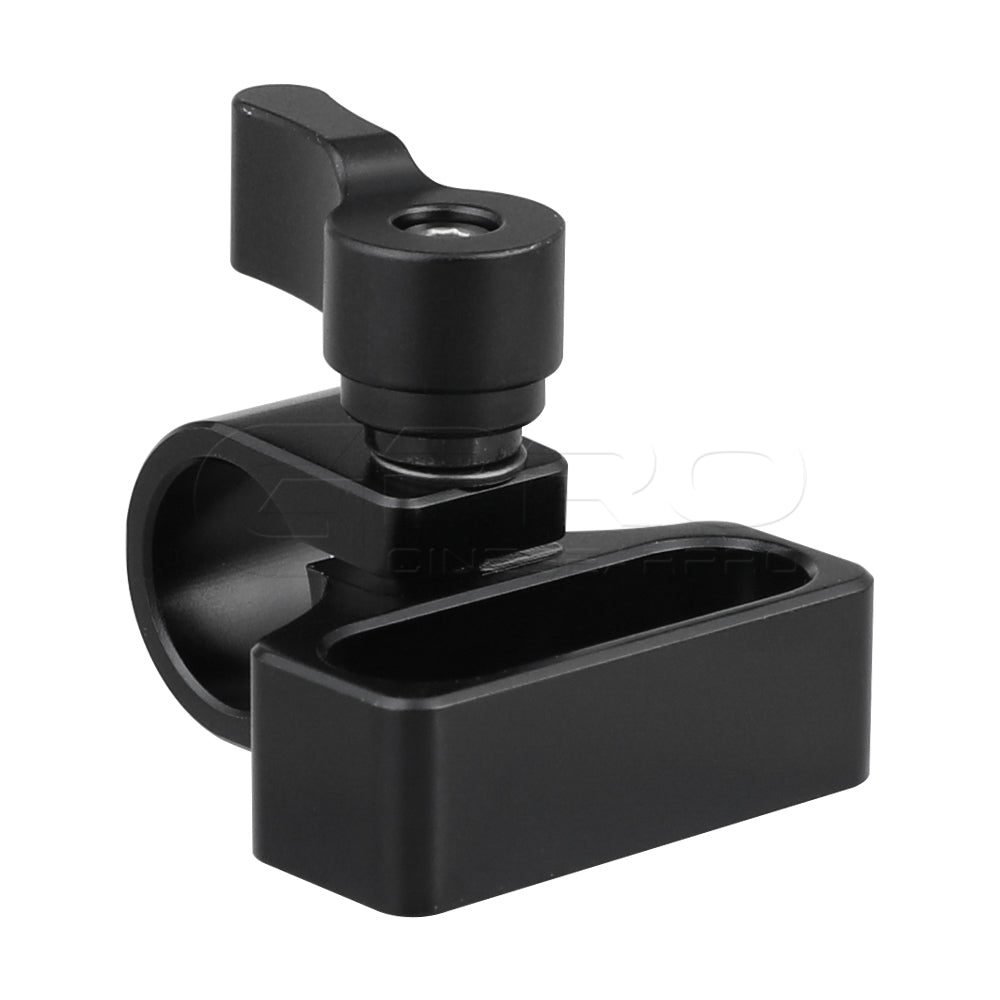 CGPro Flexible 15mm Single Rod Clamp Adapter With 1/4"-20 Mounting Groove (Black Knob) Clamp - CINEGEARPRO