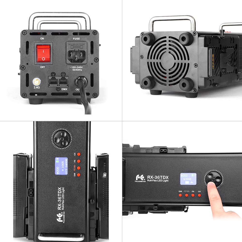 FALCONEYES RX-36TDX 240W Bi-Color Roll-Flex Flexible LED Panel Lighting - CINEGEARPRO