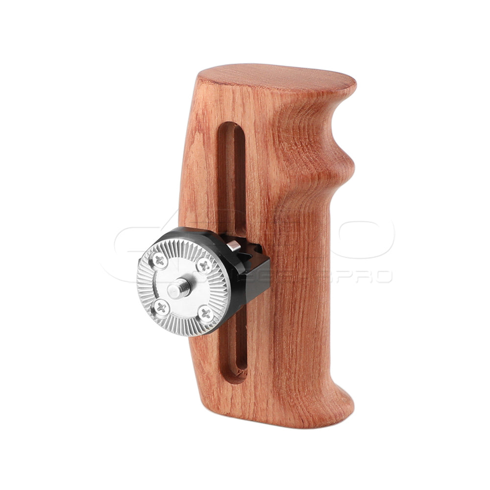 CGPro Adjustable Wooden Handgrip With Rosette Mount M6 Thumbscrew Connection For DLSR Camera Cage Kit (Either Side) Wooden Handles - CINEGEARPRO