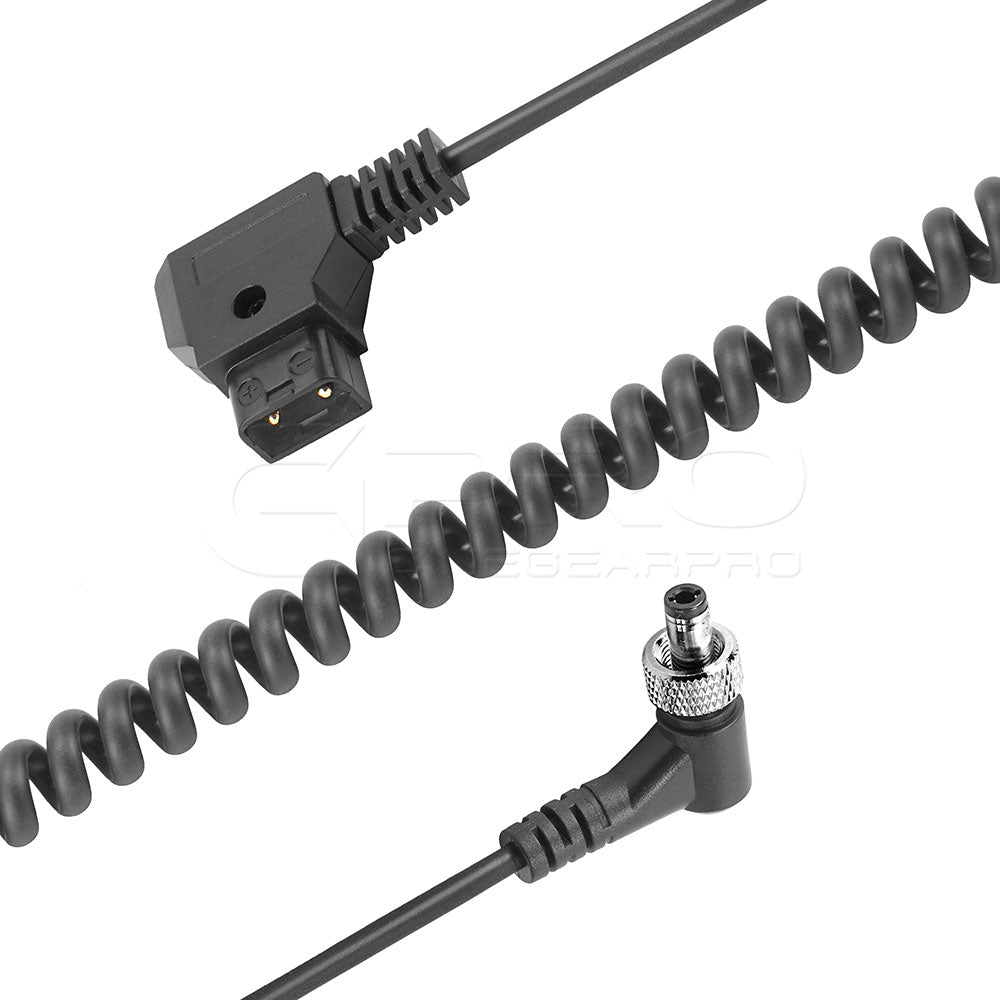 CGPro Coiled D-Tap Male to DC 5.5x2.5mm Locking Cable