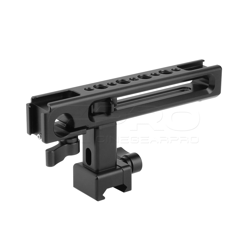 CGPro NATO Top Handgrip (Aluminum) With Built-in 15mm Rod Clamp & Shoe Mount Adapters For DSLR Camera Cage Kit Top Handles - CINEGEARPRO