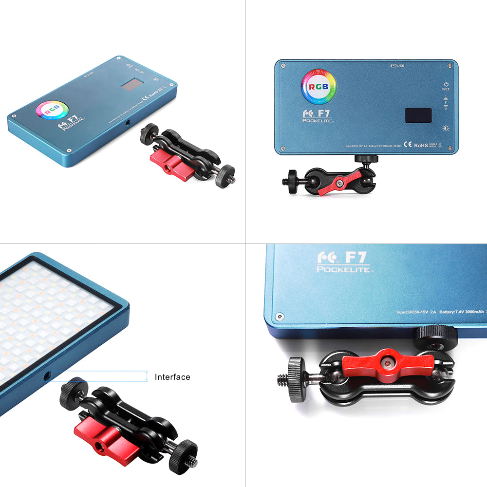 FALCONEYES PocketLite F7 RGB 12W 2500K-9000K Led Video Camera Light Magnetic Design LED Lighting - CINEGEARPRO