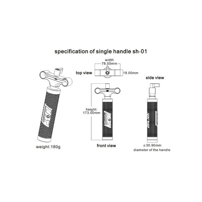 LanParte SH-01 Single Front Handle Handgrip w/ 15mm RailBlock Rod Handles - CINEGEARPRO
