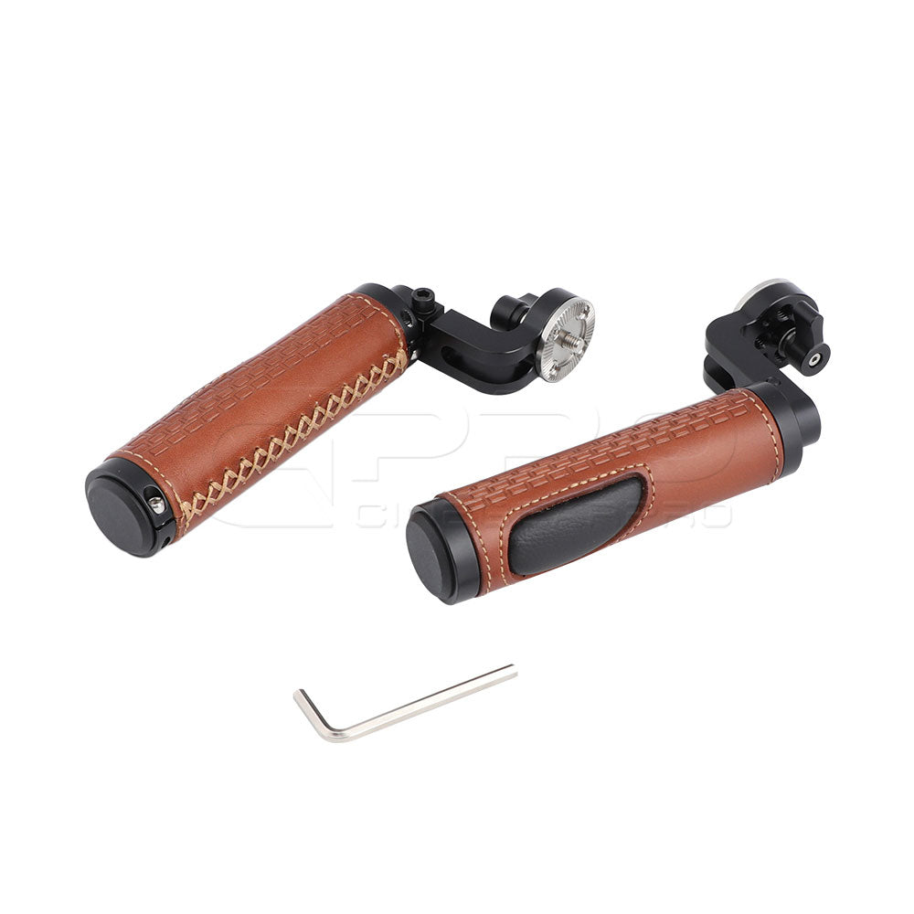 CGPro ARRI Rosette Leather Handgrip M6 Male Threads For DSLR Shoulder Rig (A Pair) - CINEGEARPRO