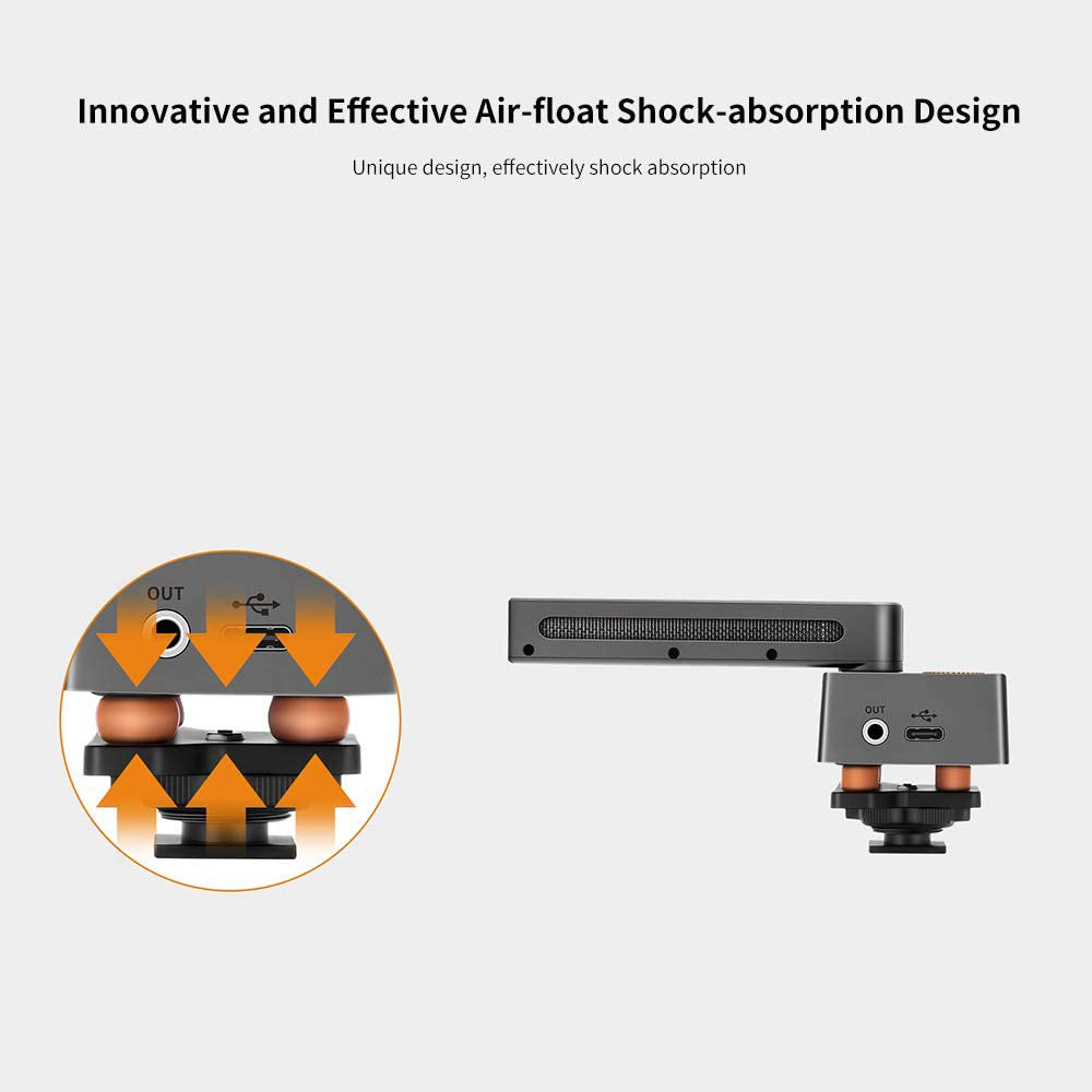 COMICA Traxshot Shotgun Microphone Rotatable Dual-Capsule Mono/Two-Level Stereo/Front and Rear Pattern Switching