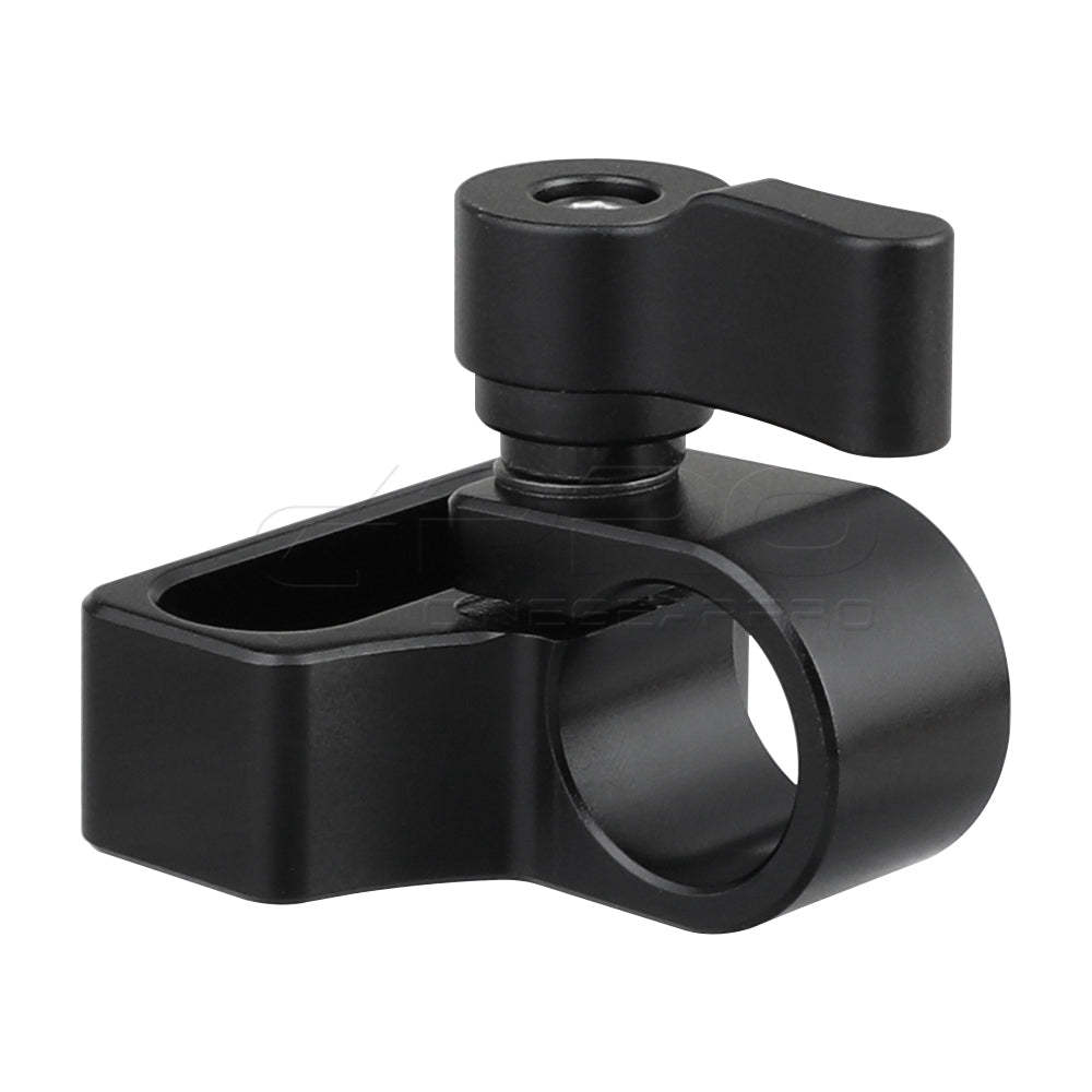 CGPro Flexible 15mm Single Rod Clamp Adapter With 1/4"-20 Mounting Groove (Black Knob) Clamp - CINEGEARPRO