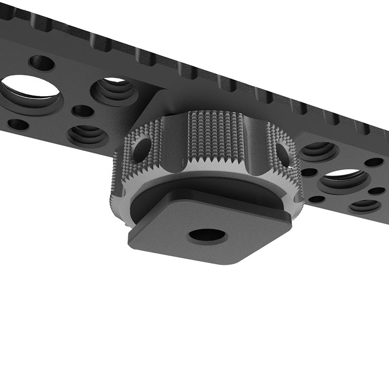 Vlogger Dual Cold Shoe Bracket Extension Bar with Built-in 1/4" and 3/8" Threads
