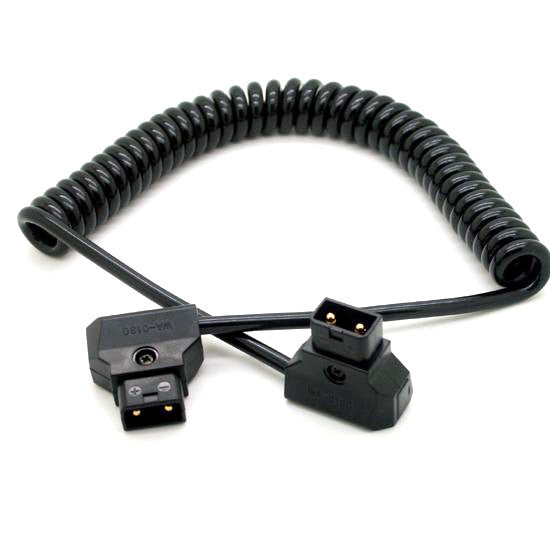 CGPro Coiled D-TAP Male to Male 2 Pin Extension Cable for DSLR Rig Power Cable - CINEGEARPRO