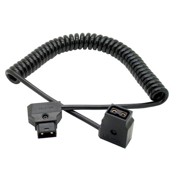 CGPro Coiled D-TAP Male to Female 2 Pin Extension Cable for DSLR Rig Power Cable - CINEGEARPRO