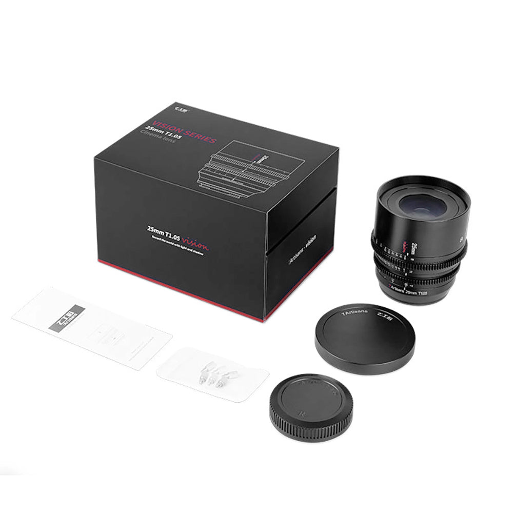7Artisans 25mm T1.05 APS-C MF Cine Lens E/FX/RF/L/M43 Mount