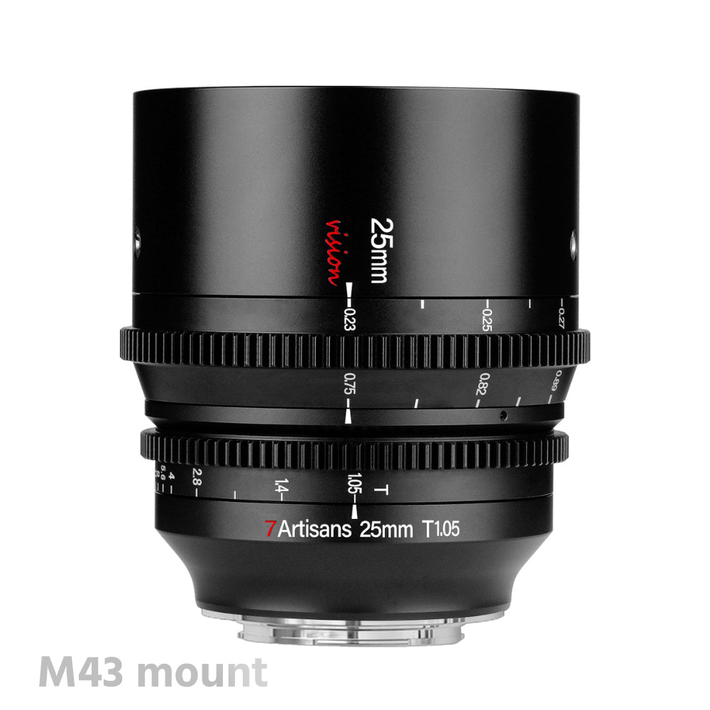 7Artisans 25mm T1.05 APS-C MF Cine Lens E/FX/RF/L/M43 Mount