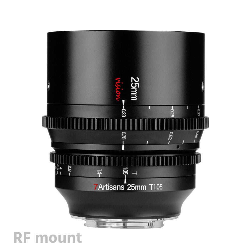 7Artisans 25mm T1.05 APS-C MF Cine Lens E/FX/RF/L/M43 Mount