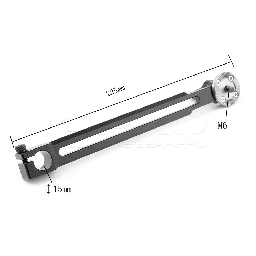 CGPro NATO Rail With 15mm Rod Clamp to M6 ARRI Rosette Mount - CINEGEARPRO