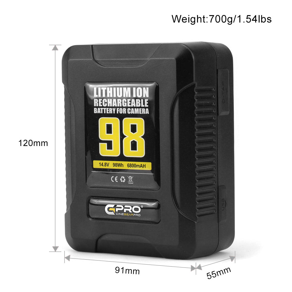 CGPro Ultra Small Size Mini V-Lock Li-Ion V-Mount Battery w/ USB Output (98-270Wh) Battery - CINEGEARPRO