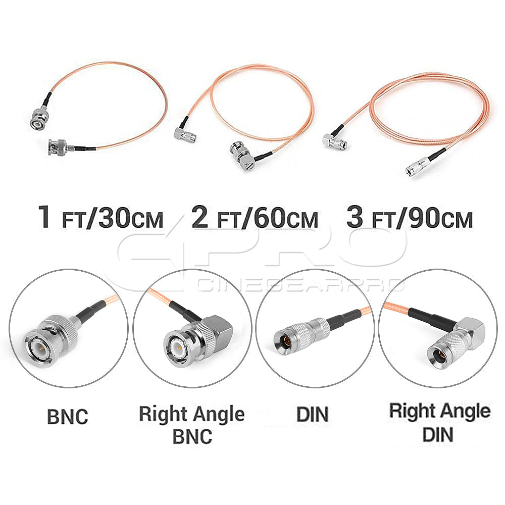 CGPro Ultra Thin BNC/DIN HD-SDI 6G-SDI Cable Bundle Pack