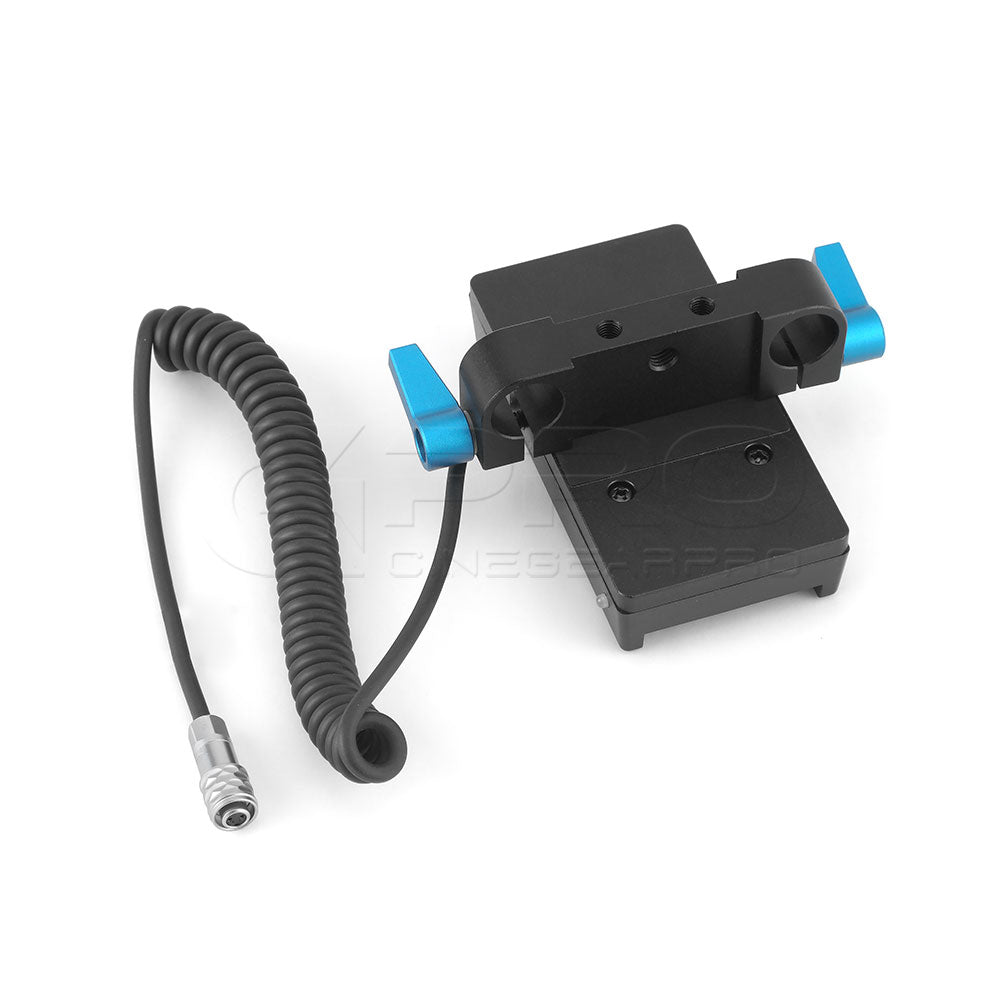 CGPro NP-F Battery Plate w/ BMPCC 4K Coiled Power Cable 12V Battery Plate - CINEGEARPRO