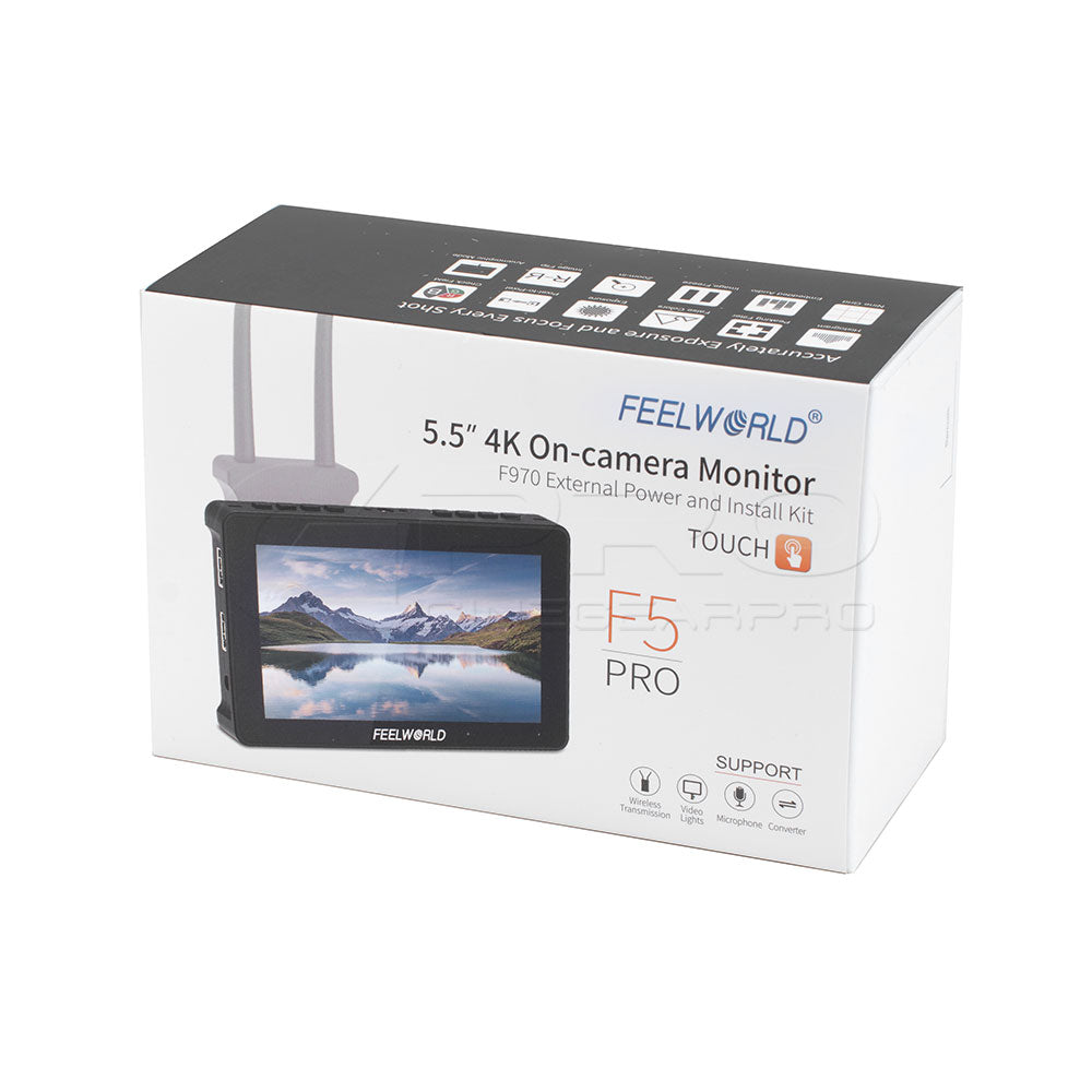 FEELWORLD F5 Pro V4 5.5 Inch Touch Screen Monitor 1920x1080 4K HDMI Input Built-in F970 Power Adapter