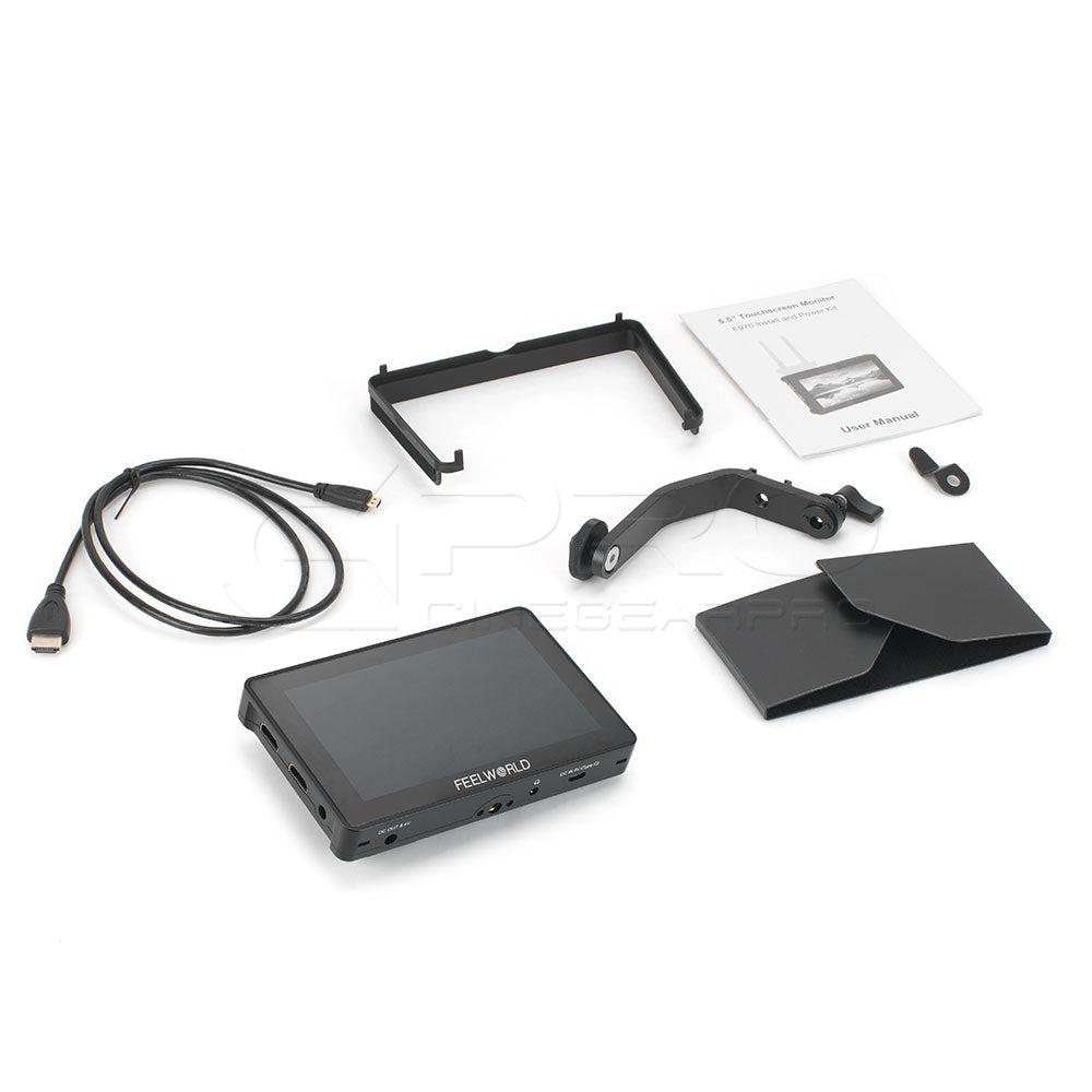 FEELWORLD F5 Pro V4 5.5 Inch Touch Screen Monitor 1920x1080 4K HDMI Input Built-in F970 Power Adapter