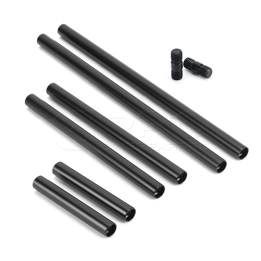 CGPro 15mm Aluminum Rod Extension M12 Thread 4-18 inch (Pair) Support Rods - CINEGEARPRO