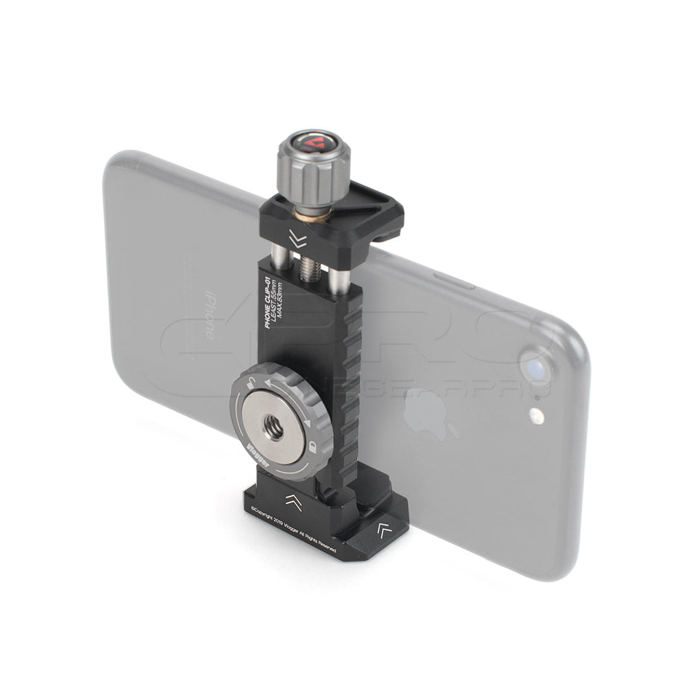 Vlogger Universal Adapter For Mobile phone and SSD With Built-in Cold Shoe Mount And 1/4 threaded holes Clamp - CINEGEARPRO