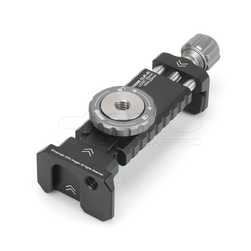 Vlogger Universal Adapter For Mobile phone and SSD With Built-in Cold Shoe Mount And 1/4 threaded holes Clamp - CINEGEARPRO