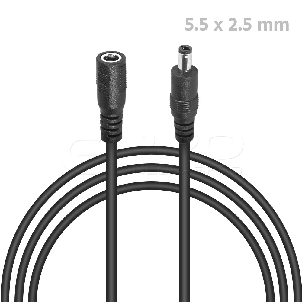 CGPro DC 5.5 * 2.5mm Extender Male to Female Barrel Connector Extension Cable