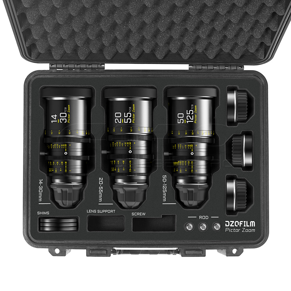 CINECASEPRO 3-Lens Hard Case For DZOFILM Pictor Zoom Cine Lens