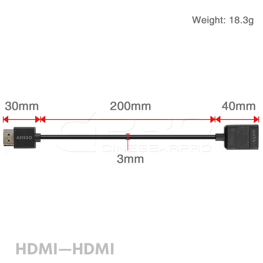 CGPro HYPER-THIN HDMI 2.0 Male to Female Adapter