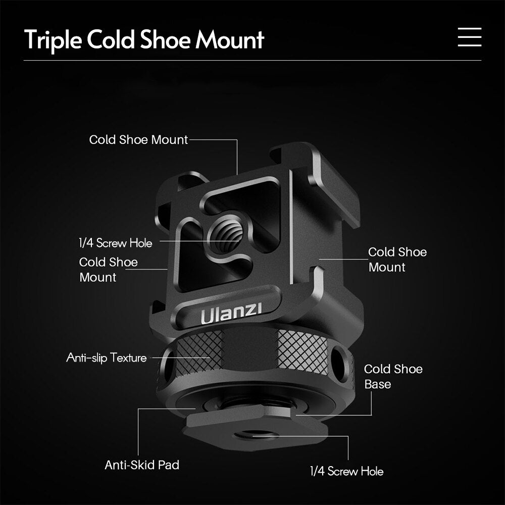 Ulanzi Triple Cold Shoe Mount Adapter