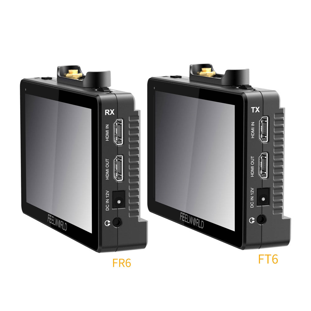 FeelWorld FT6 FR6 Two 5.5" On-Camera Monitors with Wireless Transmitter & Receiver System