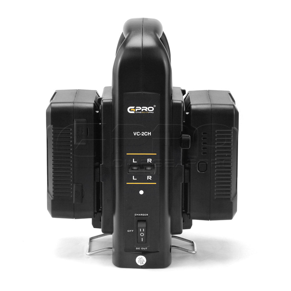 CGPRO VC-2CH Dual Channel Charger For Professional V-Lock Li-ion Camera Batteries Charger - CINEGEARPRO