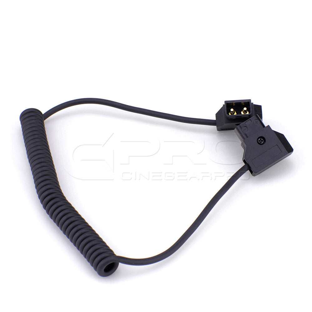 CGPro Coiled D-TAP Male to Male 2 Pin Extension Cable for DSLR Rig Power Cable - CINEGEARPRO