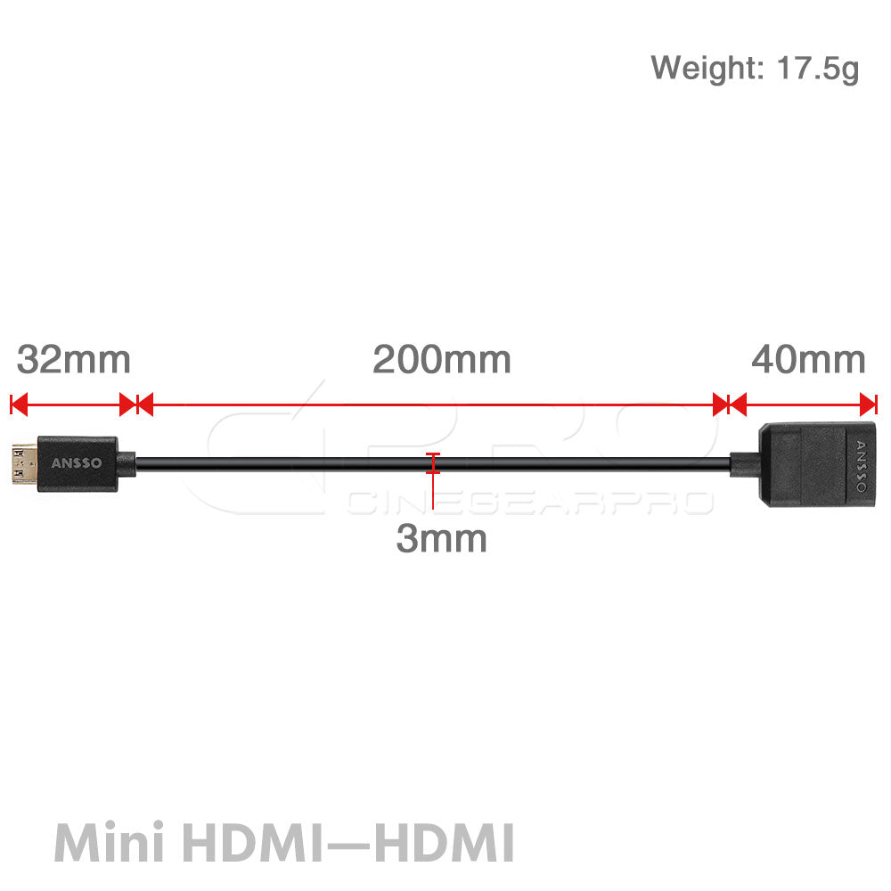 CGPro HYPER-THIN HDMI 2.0 Male to Female Adapter
