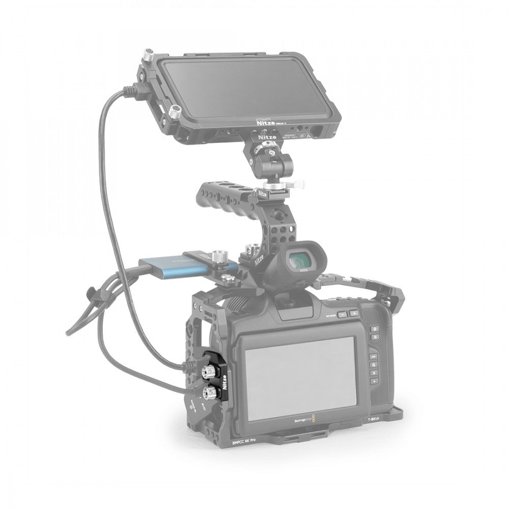Nitze HDMI/USB-C Cable Clamp for BMPCC 6K Pro Cage - PE24