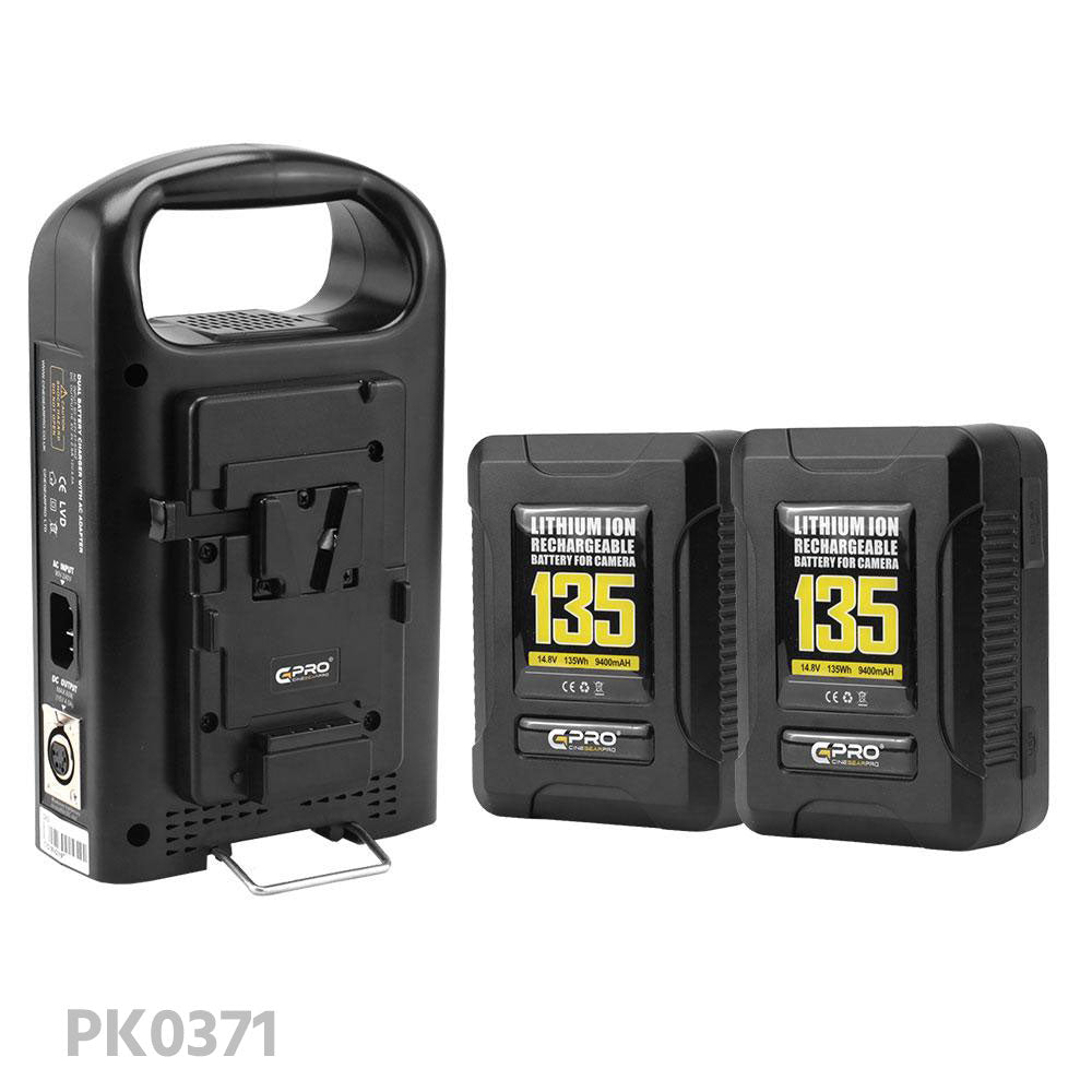 CGPRO V-lock Dual Battery Bundle Kit W/ Dual Charger Battery - CINEGEARPRO
