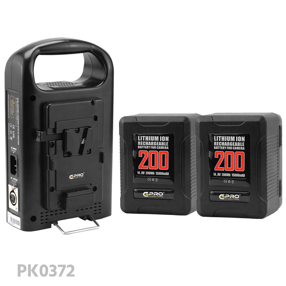 CGPRO V-lock Dual Battery Bundle Kit W/ Dual Charger Battery - CINEGEARPRO