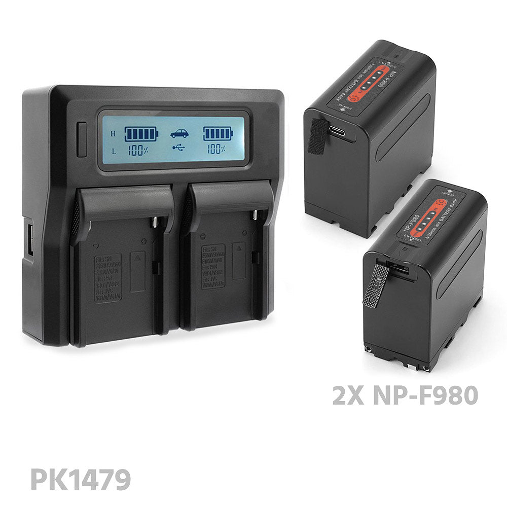 CGPro NP-F Dual Digital Battery Charger w/ LCD Display For NP-F970/750/550