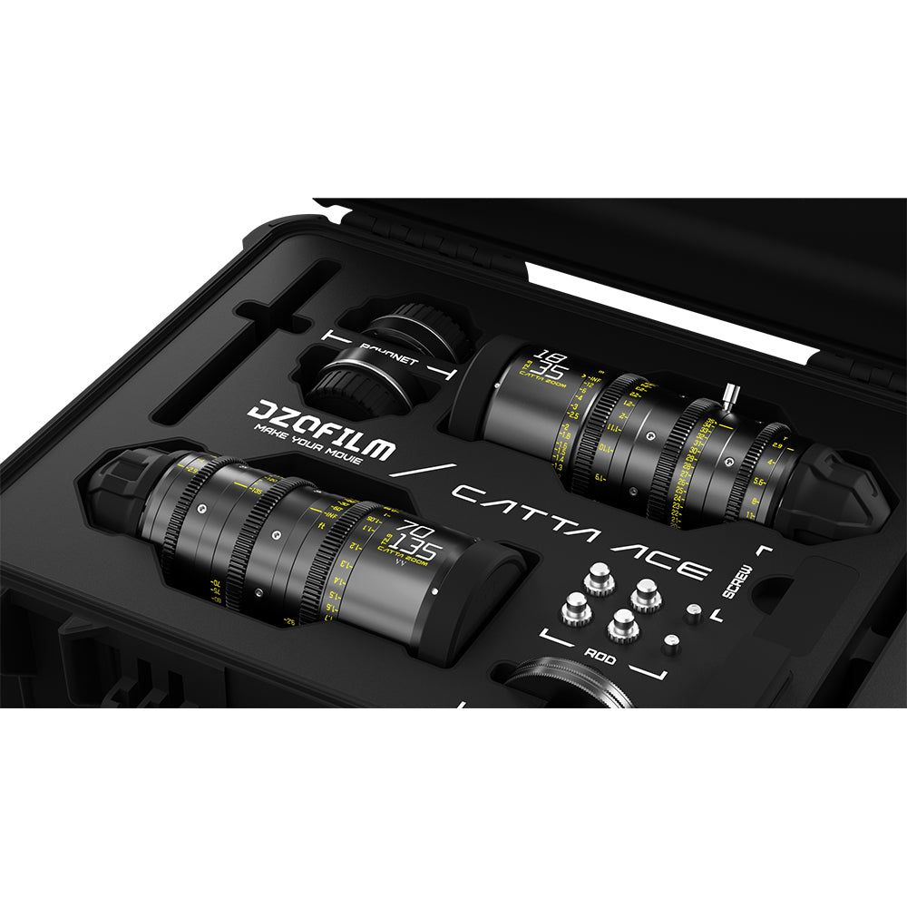 DZOFILM CATTA ACE 18-35 & 70-135mm T2.9 FF Cine Zoom Dual Lens Bundle PL&EF interchangeable Mount