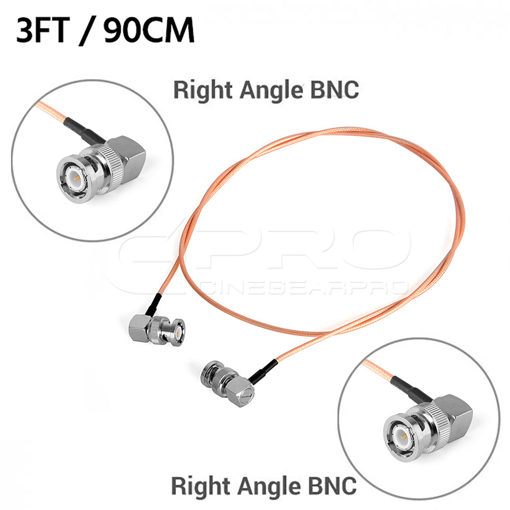 CGPro Ultra Thin Dual Right Angled BNC Male HD-SDI 6G-SDI Cable SDI Cable - CINEGEARPRO