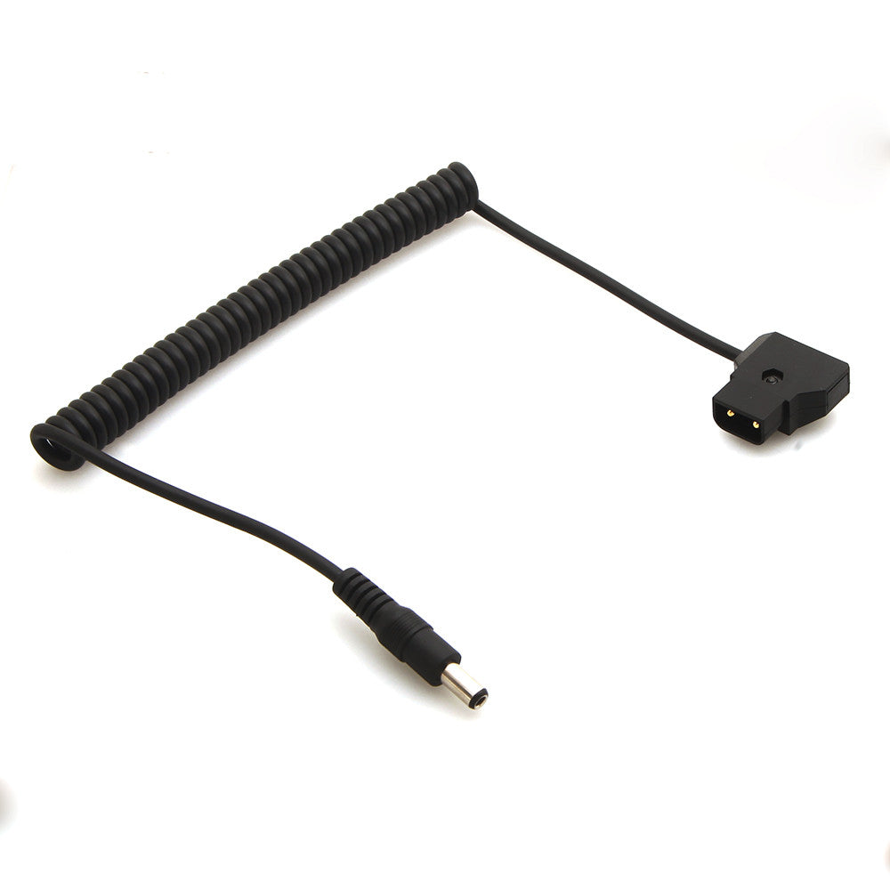 CGPro Coiled D-Tap Male to DC 5.5x2.5mm Cable for DSLR Rig Power V-Mount Anton Battery Power Cable - CINEGEARPRO