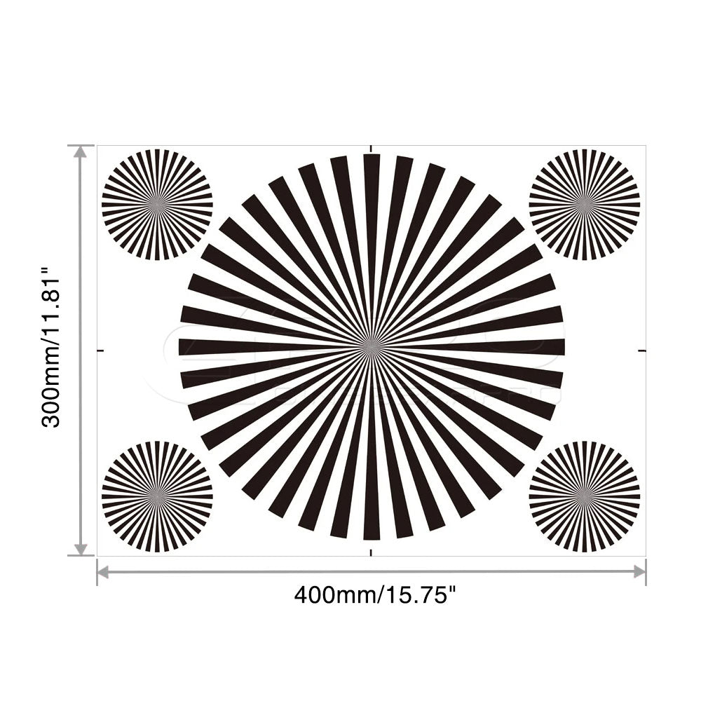 Lens Backfocus Test Chart 400x300mm 36 cycles with corner stars