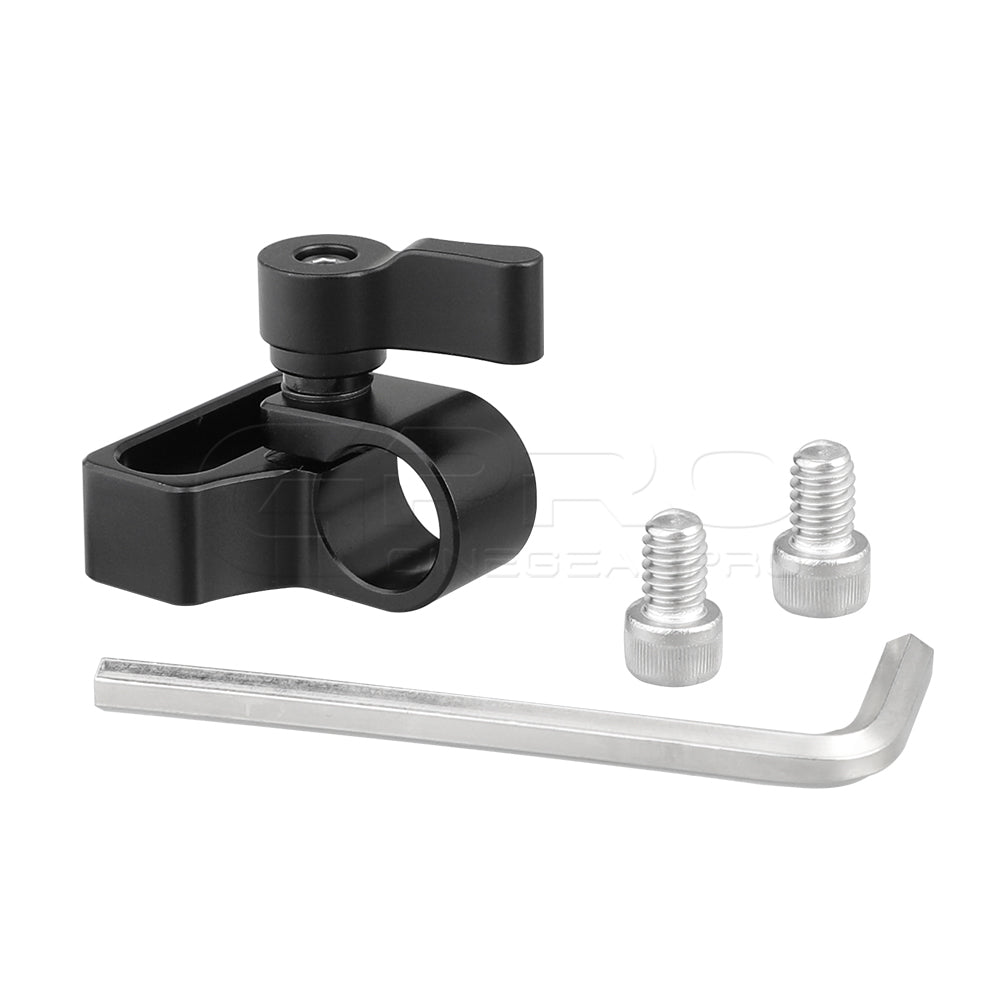 CGPro Flexible 15mm Single Rod Clamp Adapter With 1/4"-20 Mounting Groove (Black Knob) Clamp - CINEGEARPRO