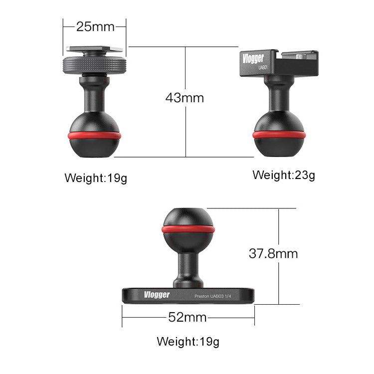 Vlogger Ultra Arm Ball Kit For VIPER Magic Arm With Cold Shoe Mount and Adapter Articulated Arms - CINEGEARPRO