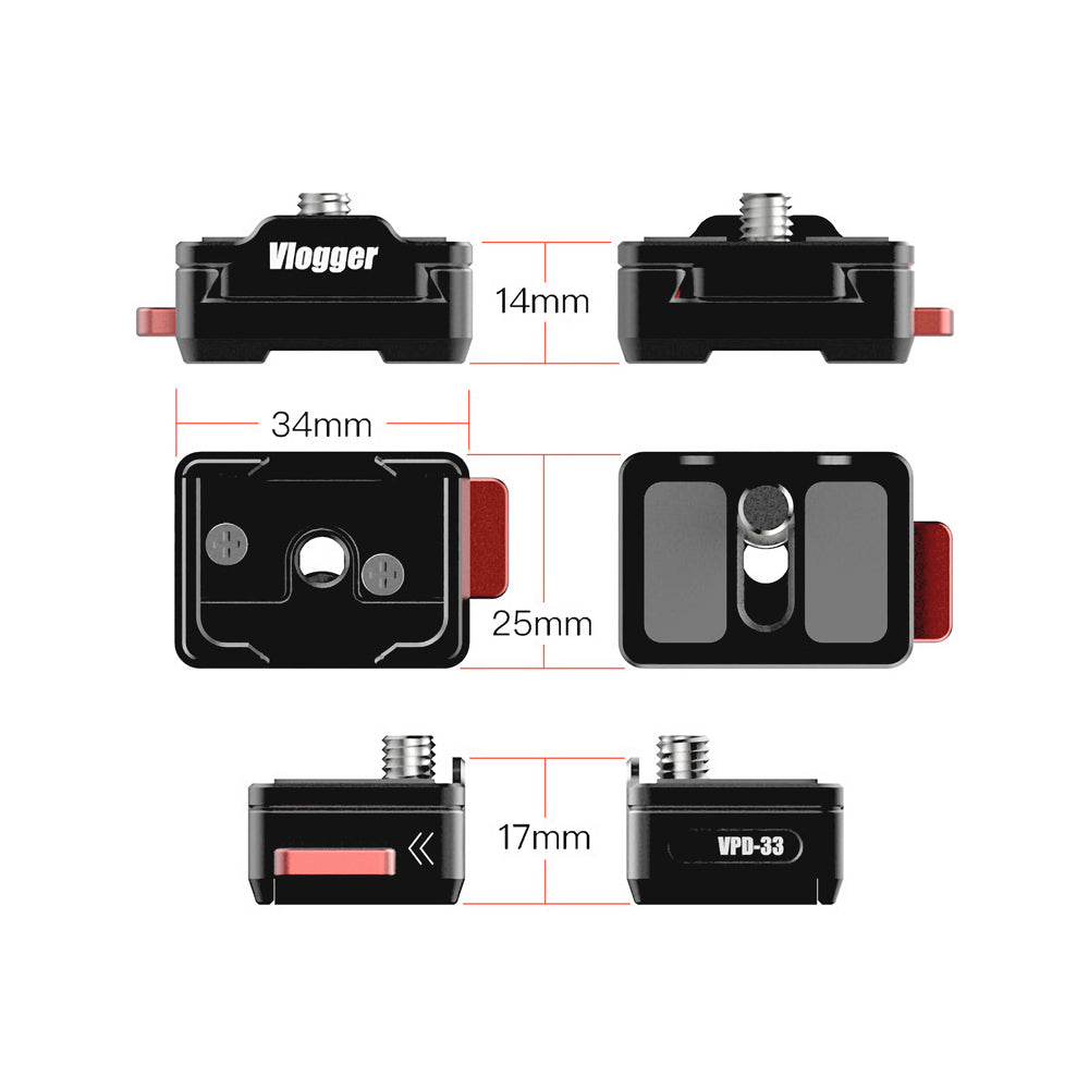 Vlogger Quick Release Adapter W/ Mounting Plate