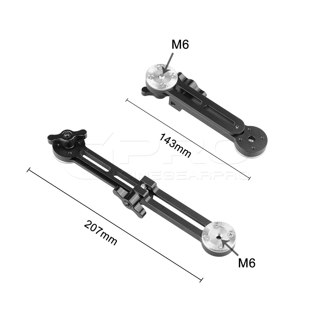 CGPro Adjustable Extension Arm With Double Rosette Mounts Rosette Components - CINEGEARPRO