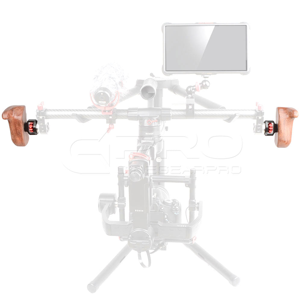 CGPro Wooden Handle Grip with ARRI Rosette Mount handle - CINEGEARPRO